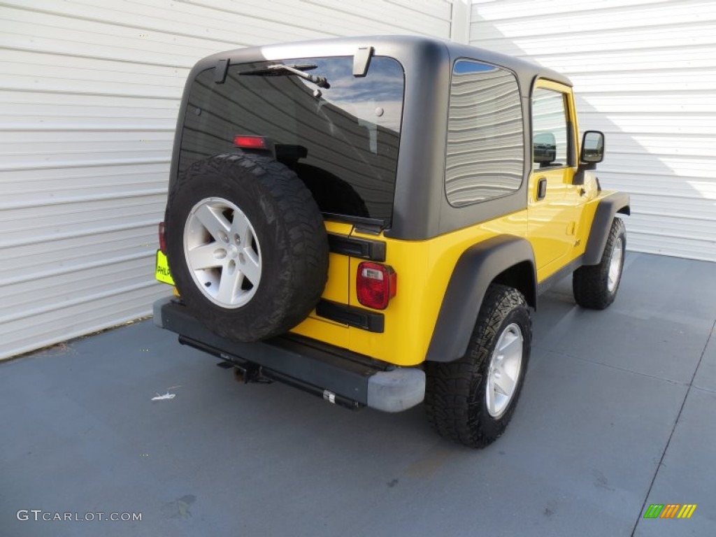 2004 Wrangler Rubicon 4x4 - Solar Yellow / Dark Slate Gray photo #4