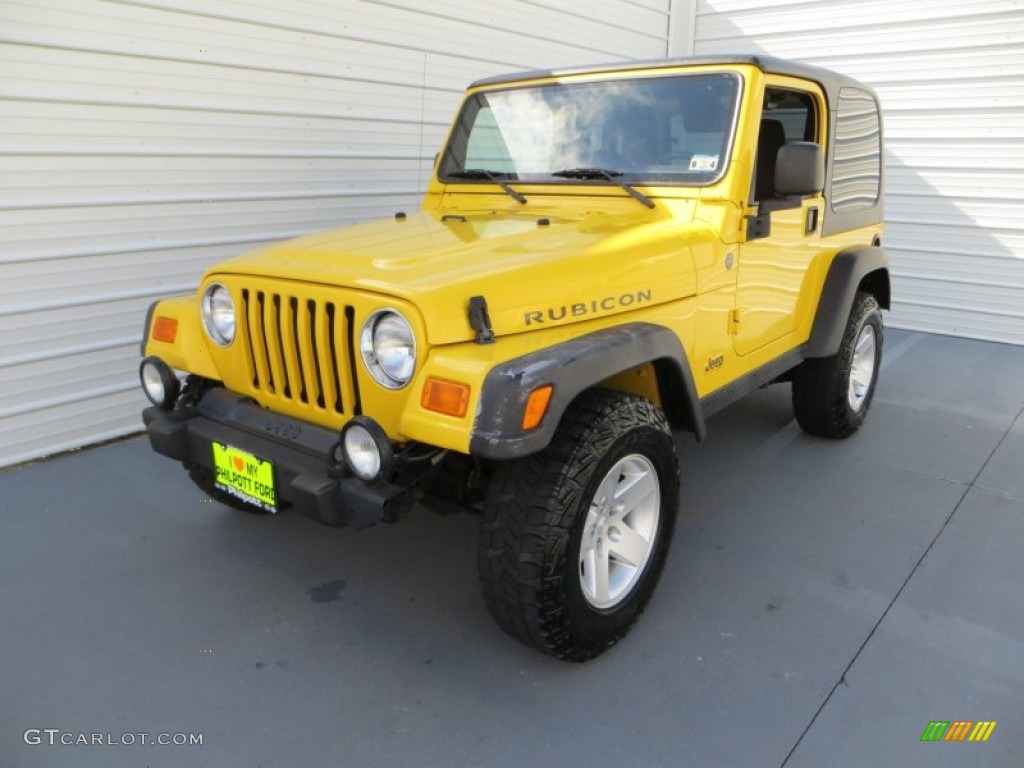 2004 Wrangler Rubicon 4x4 - Solar Yellow / Dark Slate Gray photo #7
