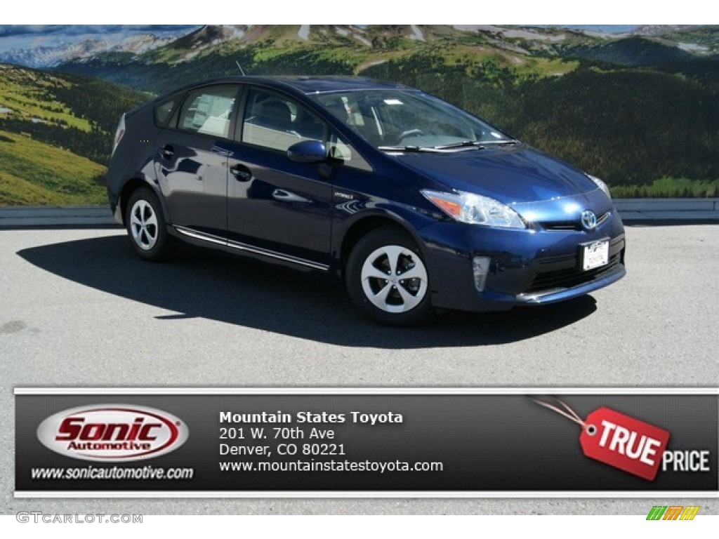 2013 Prius Three Hybrid - Nautical Blue Metallic / Dark Gray photo #1