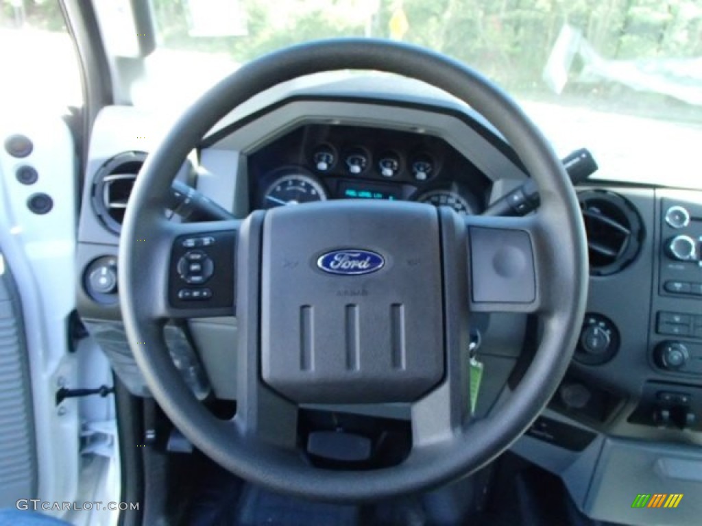 2014 Ford F350 Super Duty XL SuperCab 4x4 Utility Truck Steel Steering Wheel Photo #86117133
