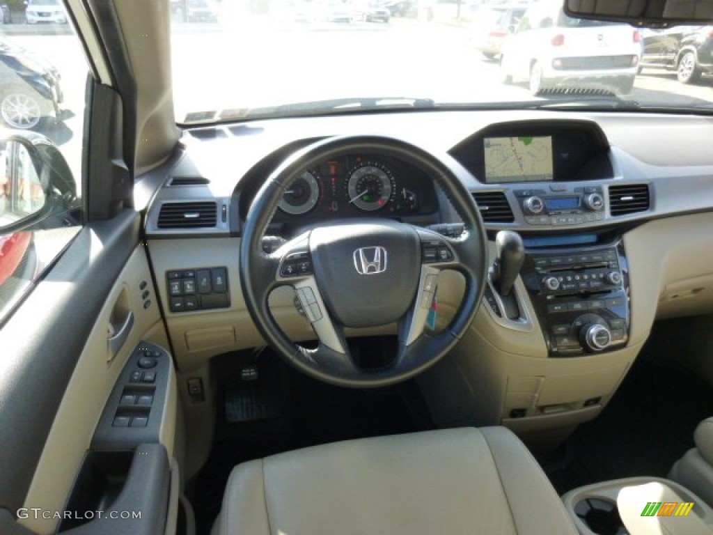 2012 Honda Odyssey Touring Elite Beige Dashboard Photo #86117427