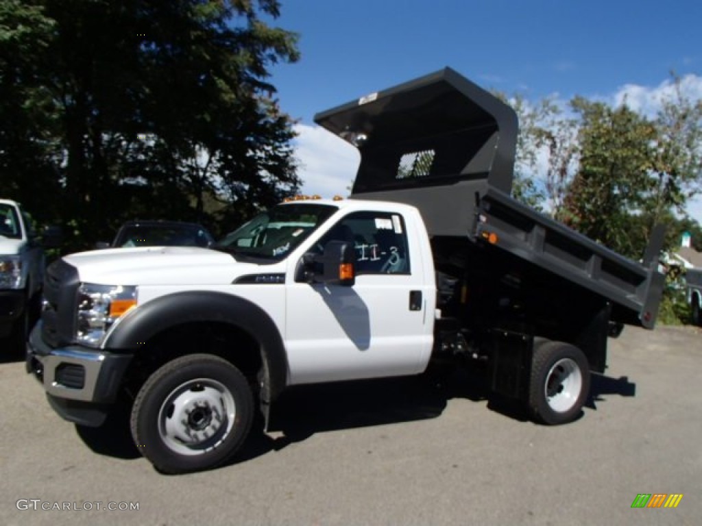 Oxford White 2014 Ford F450 Super Duty XL Regular Cab 4x4 Dump Truck Exterior Photo #86117754