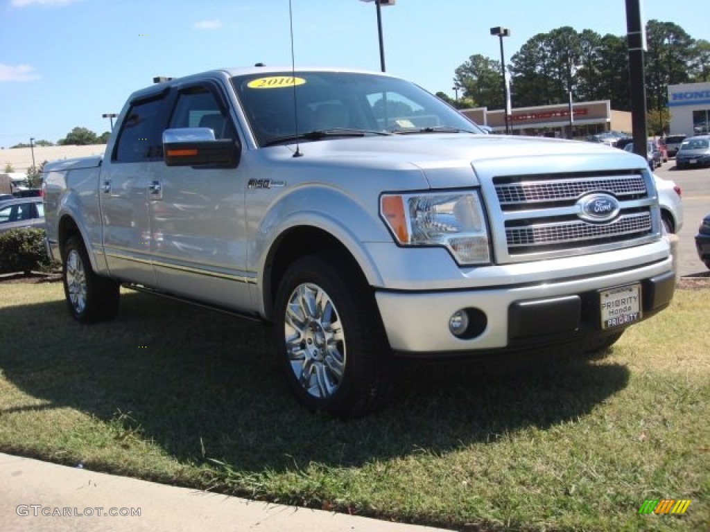 2010 F150 Platinum SuperCrew - Ingot Silver Metallic / Medium Stone Leather/Sienna Brown photo #8