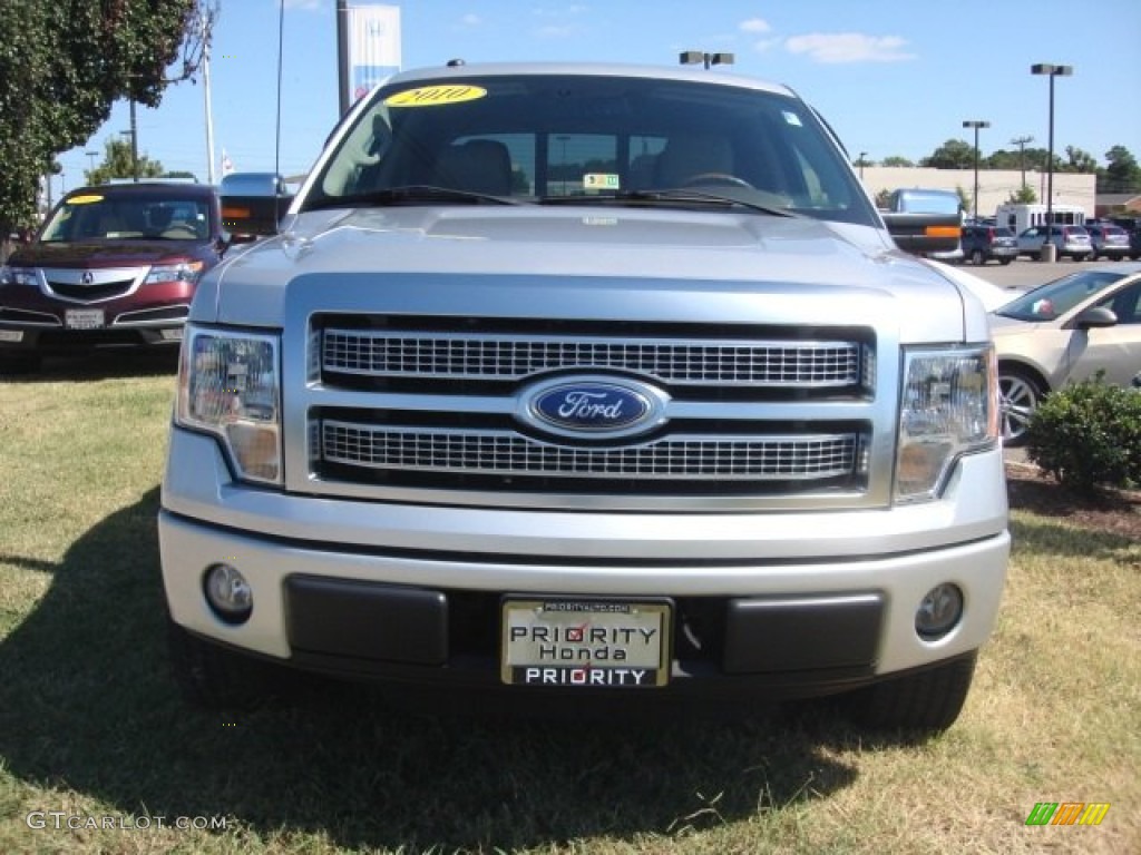2010 F150 Platinum SuperCrew - Ingot Silver Metallic / Medium Stone Leather/Sienna Brown photo #9