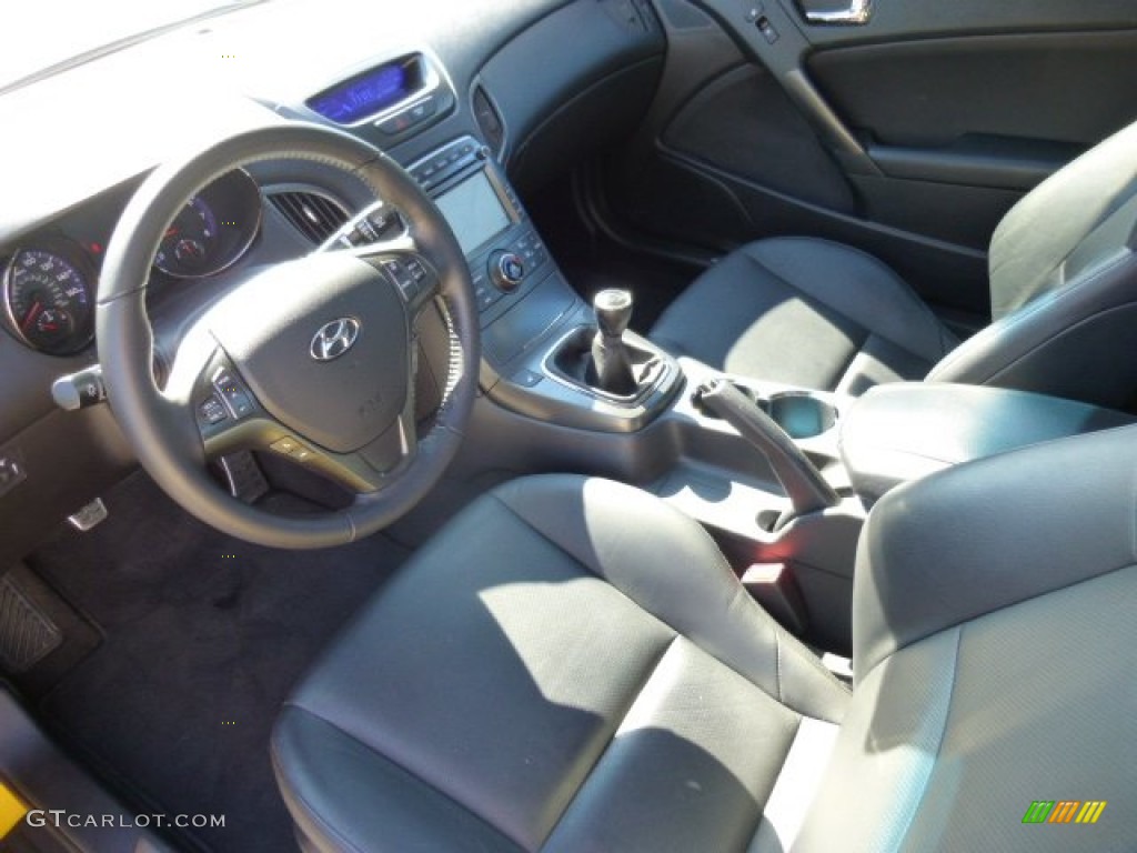 2012 Genesis Coupe 3.8 Track - Interlagos Yellow / Black Leather photo #12