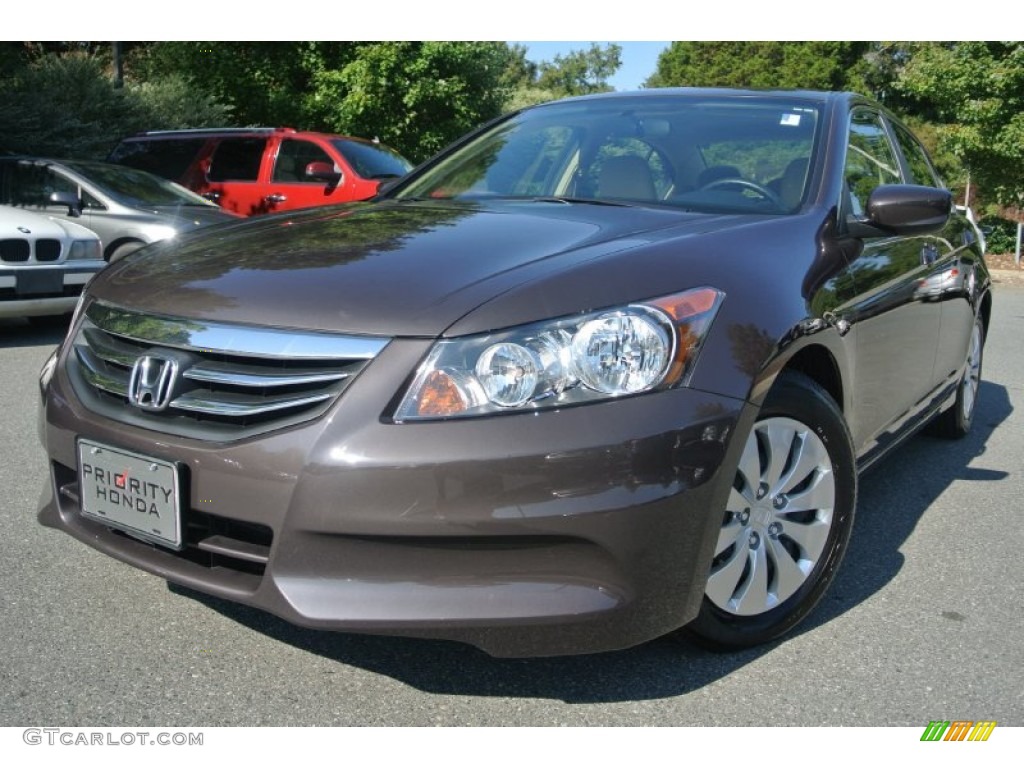 2012 Accord LX Sedan - Dark Amber Metallic / Ivory photo #1