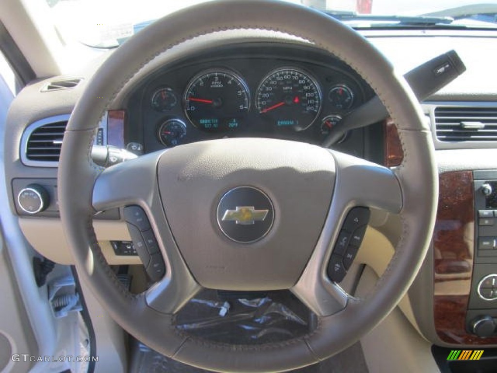 2013 Chevrolet Silverado 2500HD LTZ Extended Cab 4x4 Light Cashmere/Dark Cashmere Steering Wheel Photo #86122407