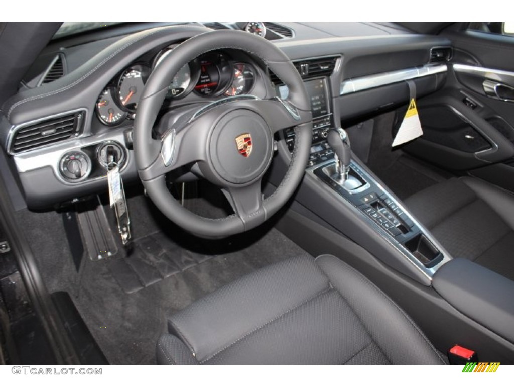 Black Interior 2014 Porsche 911 Carrera S Cabriolet Photo #86123217