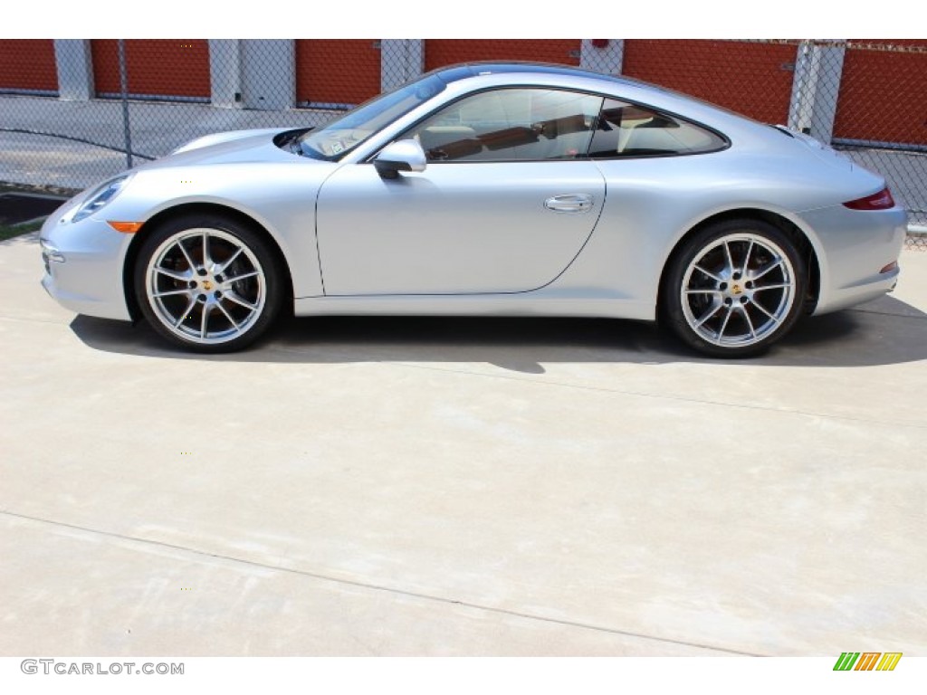 2014 911 Carrera Coupe - Rhodium Silver Metallic / Luxor Beige photo #4