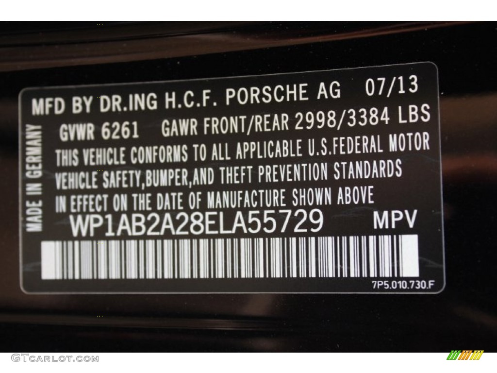 2014 Porsche Cayenne S Info Tag Photo #86127555