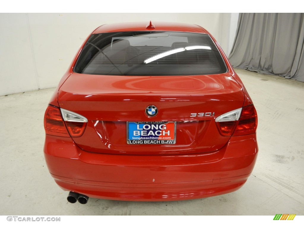 2006 3 Series 330i Sedan - Electric Red / Beige photo #6