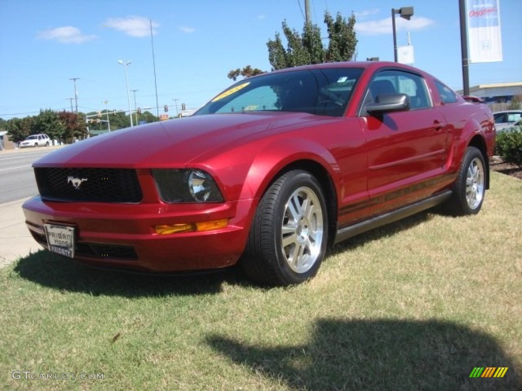 2005 Mustang V6 Premium Coupe - Redfire Metallic / Dark Charcoal photo #1