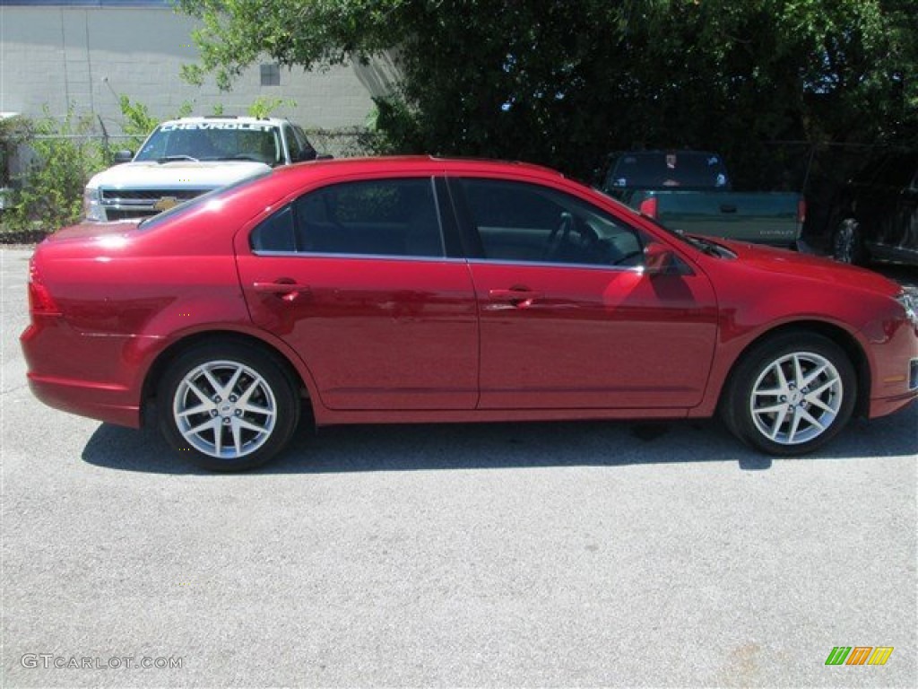 2010 Fusion SEL V6 - Sangria Red Metallic / Medium Light Stone photo #29