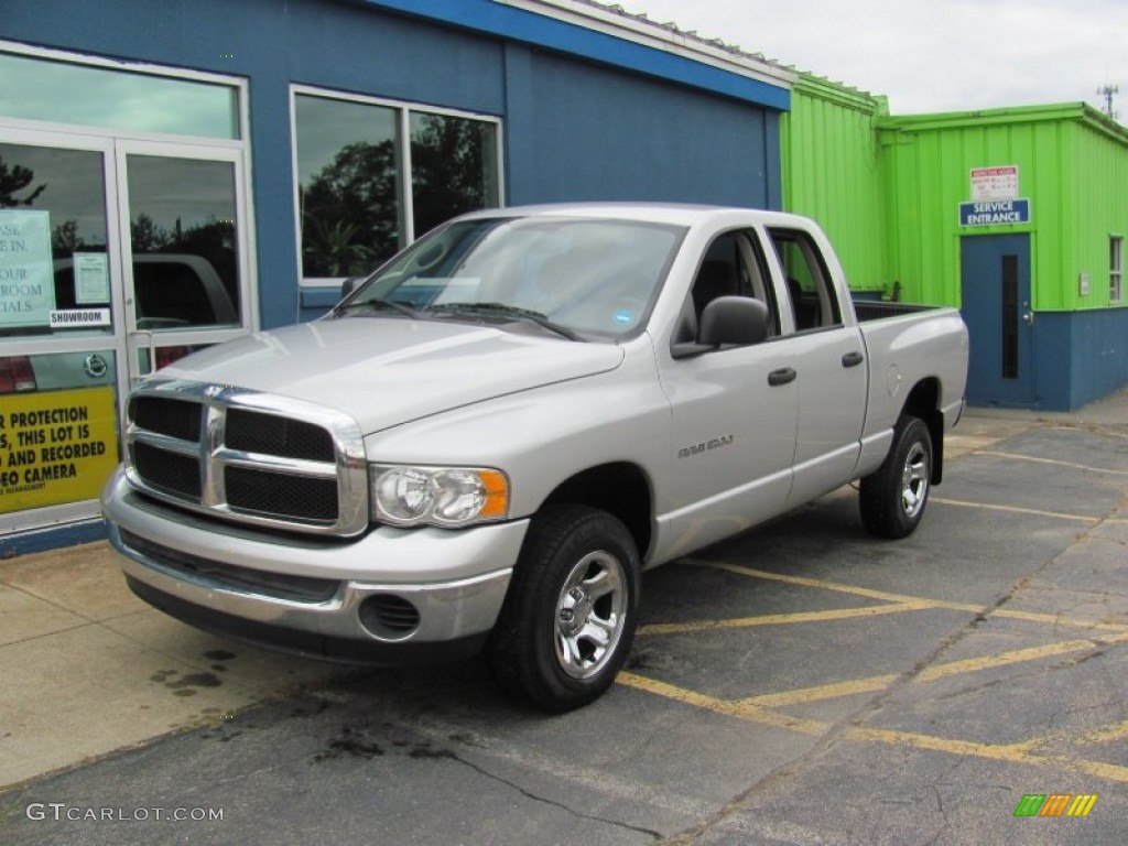 2004 Ram 1500 ST Quad Cab 4x4 - Bright Silver Metallic / Taupe photo #1