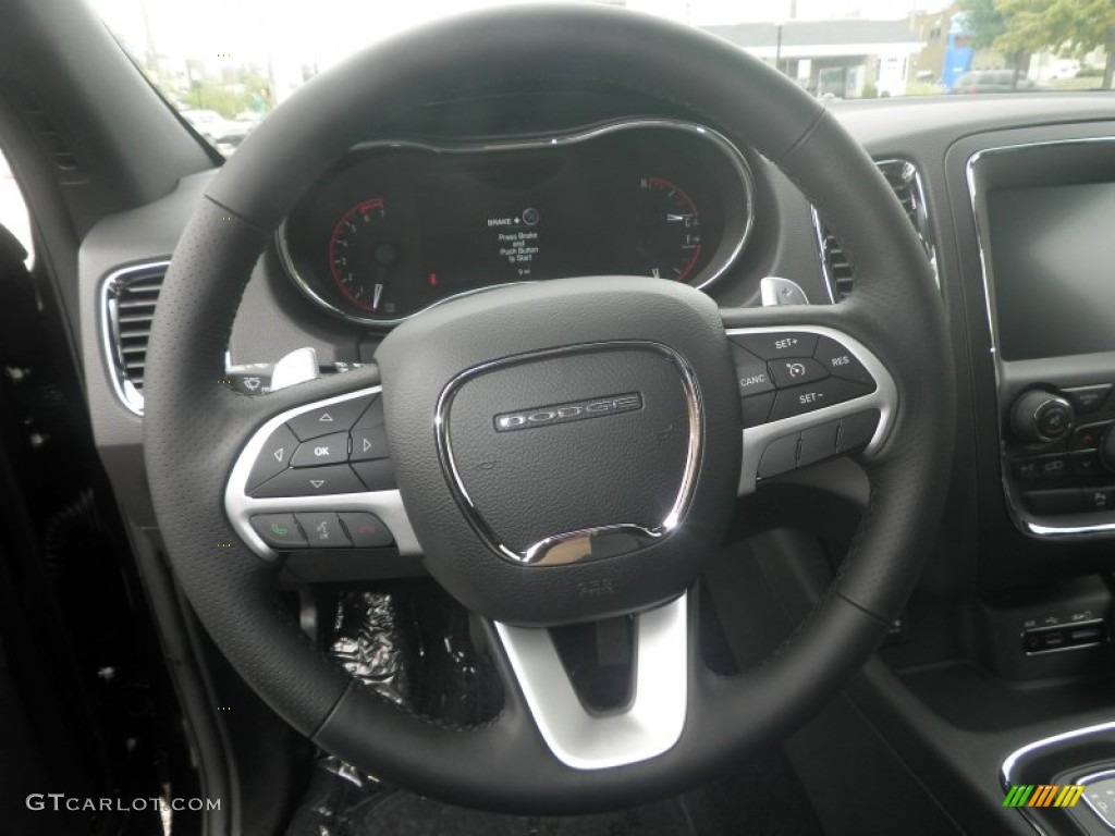 2014 Dodge Durango R/T AWD Black Steering Wheel Photo #86140725
