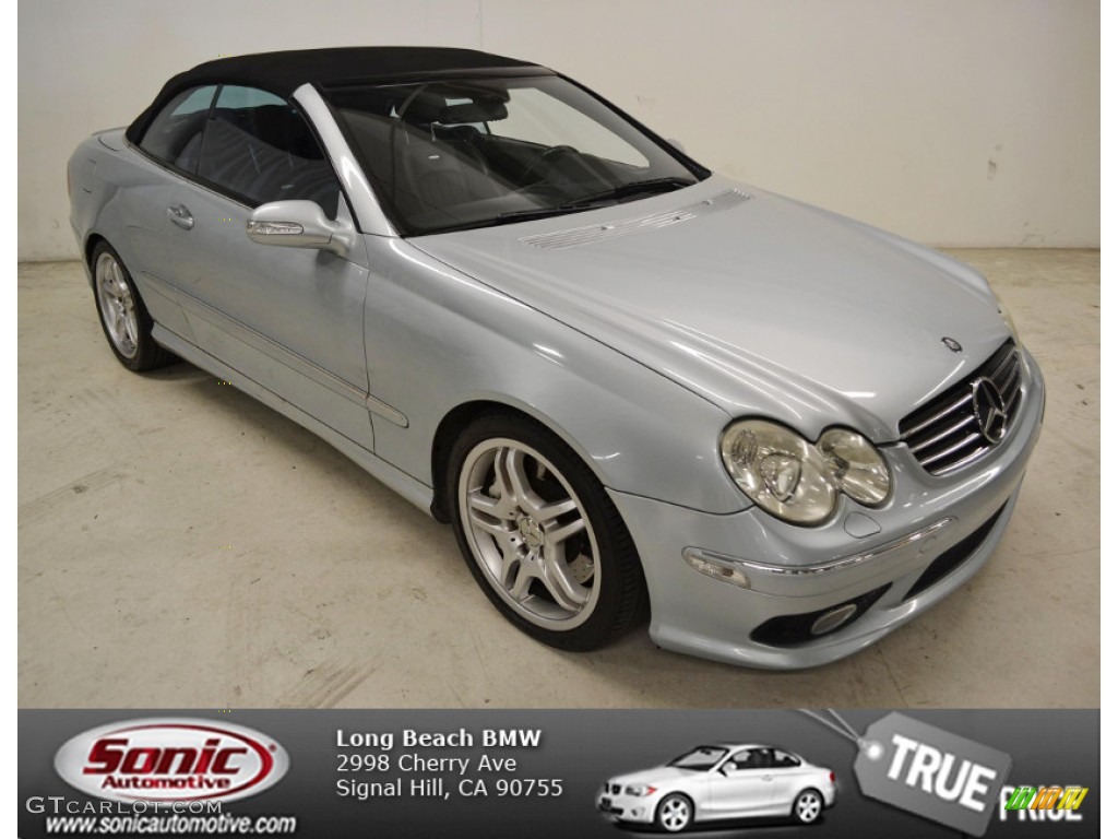 2005 CLK 55 AMG Cabriolet - Diamond Silver Metallic / Charcoal photo #1