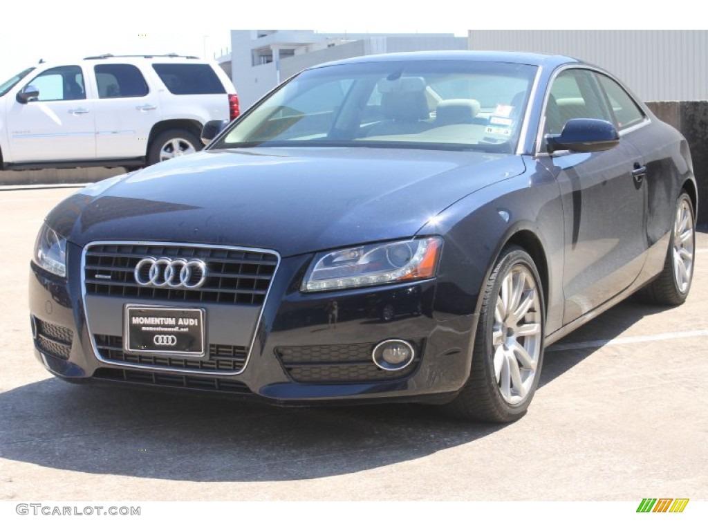 2011 A5 2.0T quattro Coupe - Deep Sea Blue Pearl Effect / Linen Beige photo #3