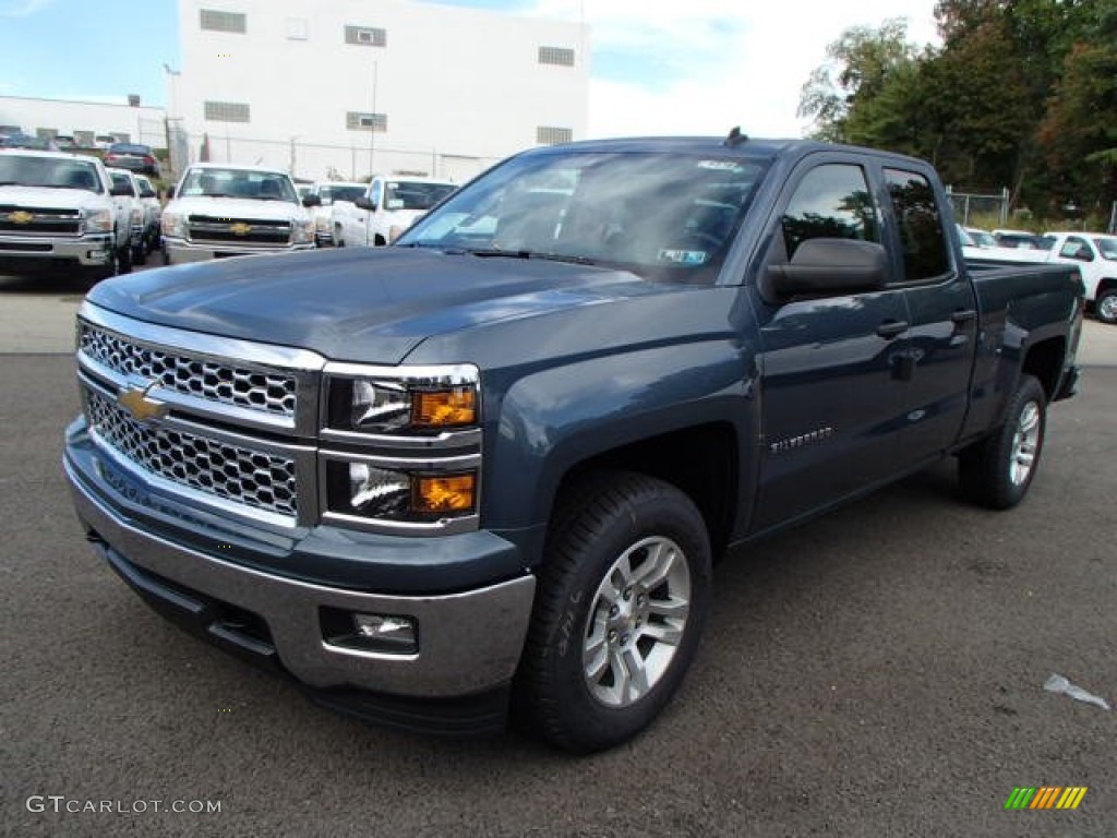 2014 Silverado 1500 LT Double Cab 4x4 - Blue Granite Metallic / Jet Black photo #2