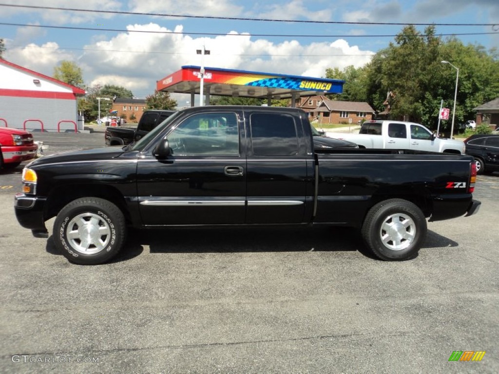 2005 Sierra 1500 SLE Extended Cab 4x4 - Onyx Black / Dark Pewter photo #1