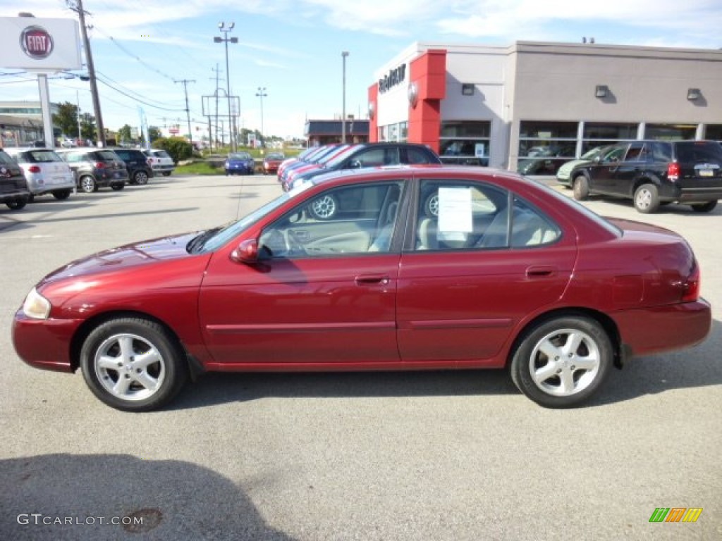 2004 Sentra SE-R Spec V - Inferno Red / Taupe photo #4