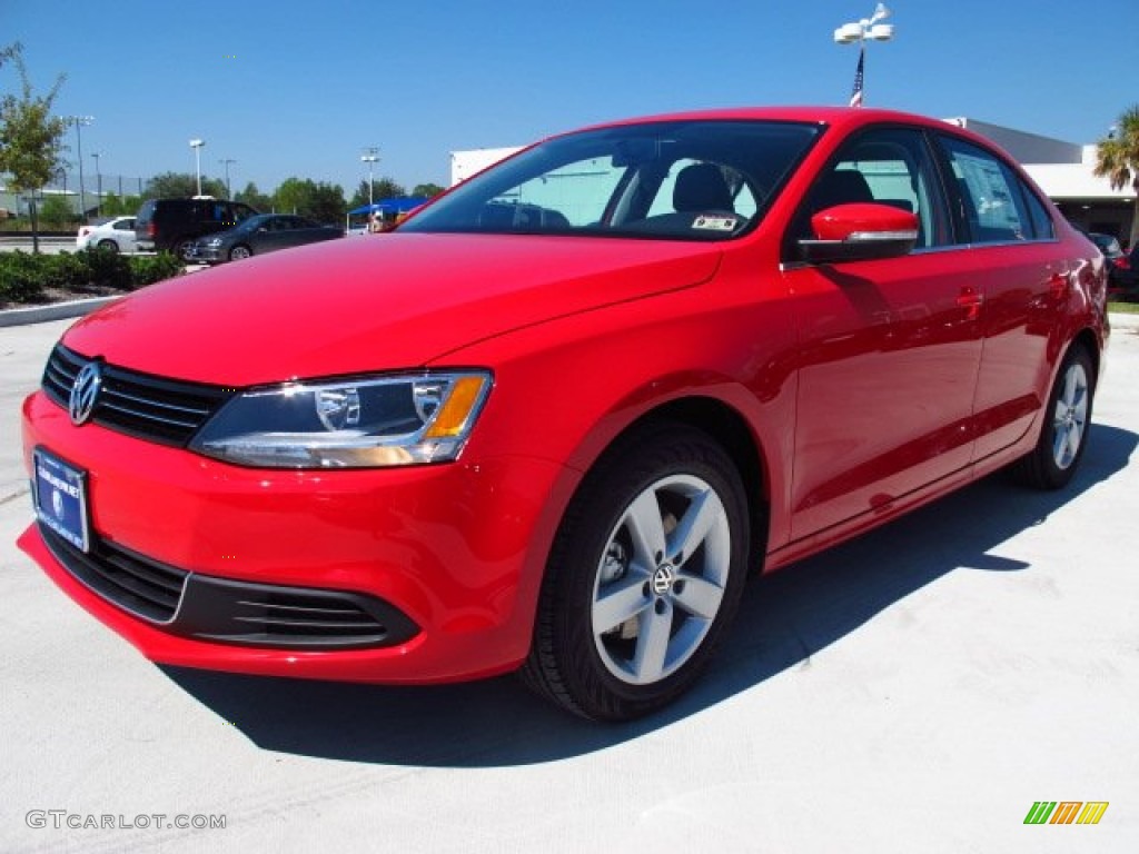 2014 Jetta TDI Sedan - Tornado Red / Titan Black photo #3