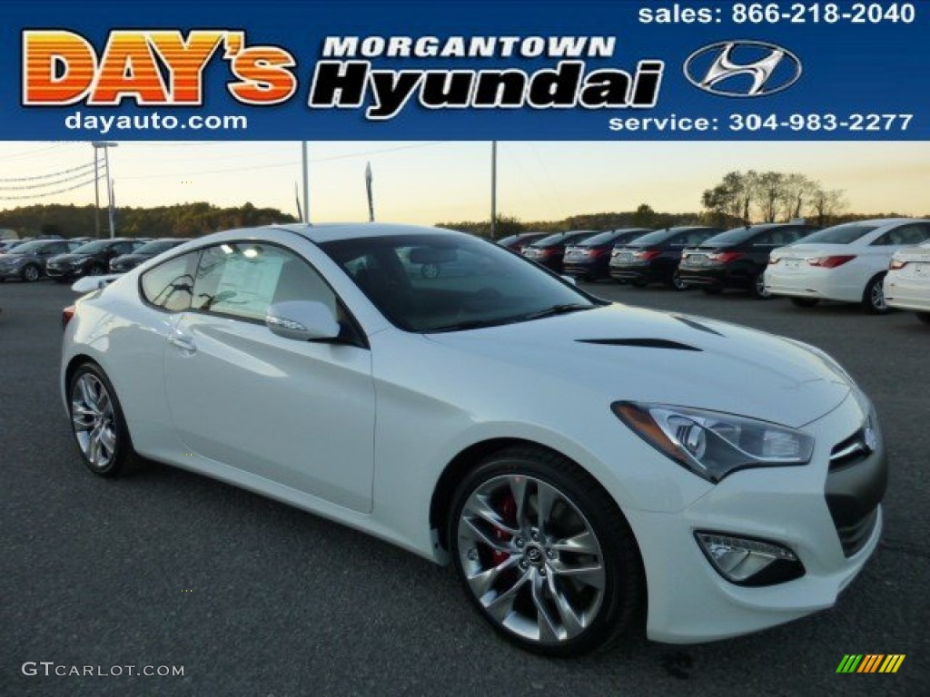 2013 Genesis Coupe 3.8 Track - White Satin Pearl / Black Leather photo #1