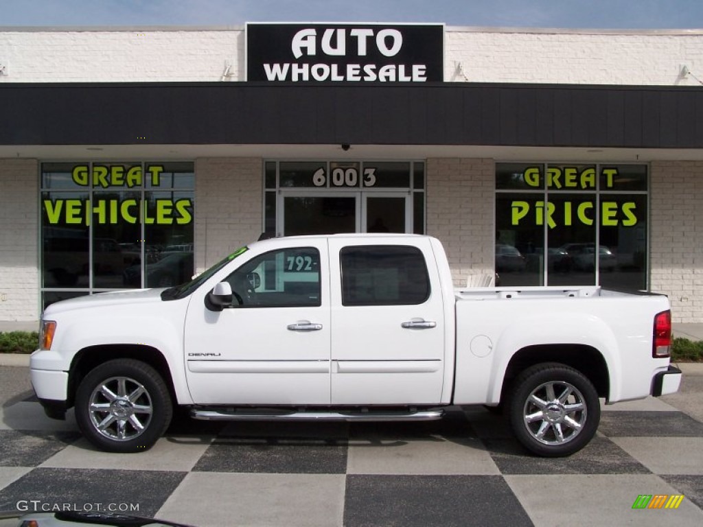 2012 Sierra 1500 Denali Crew Cab 4x4 - Summit White / Cocoa/Light Cashmere photo #1