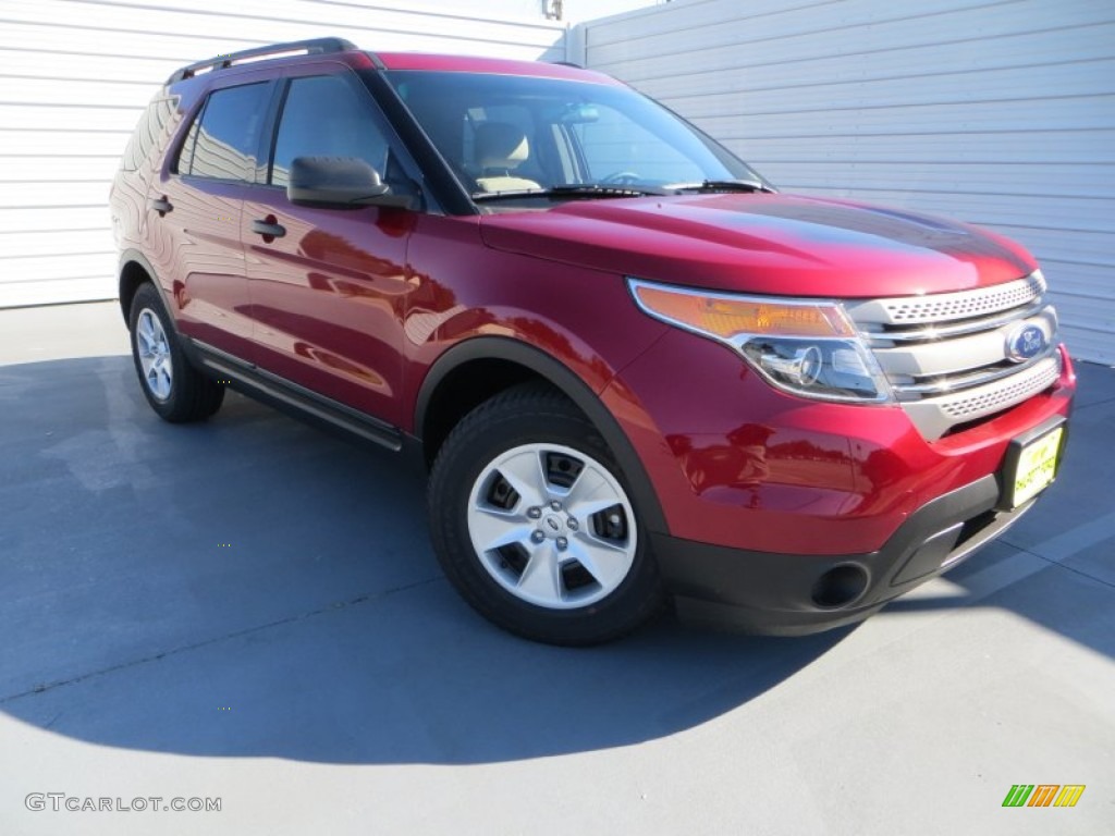 2014 Explorer FWD - Ruby Red / Medium Light Stone photo #2