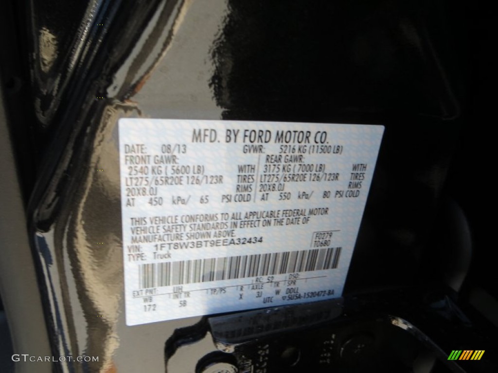 2014 F350 Super Duty Color Code UH for Tuxedo Black Metallic Photo #86156757