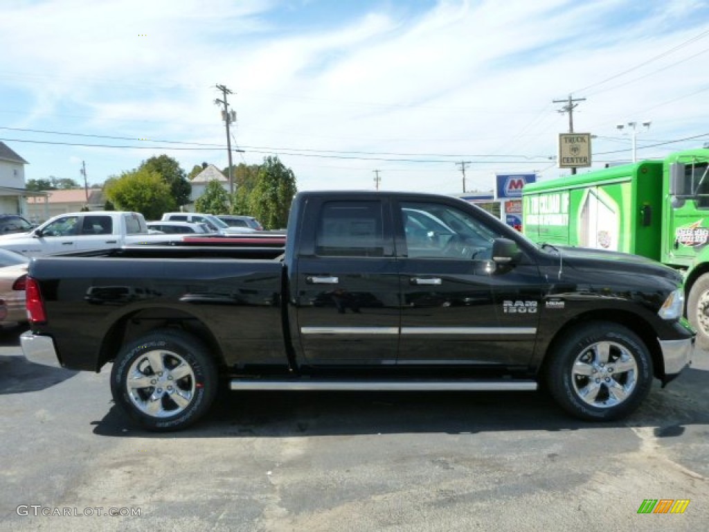 2014 1500 Big Horn Quad Cab 4x4 - Black / Black/Diesel Gray photo #4