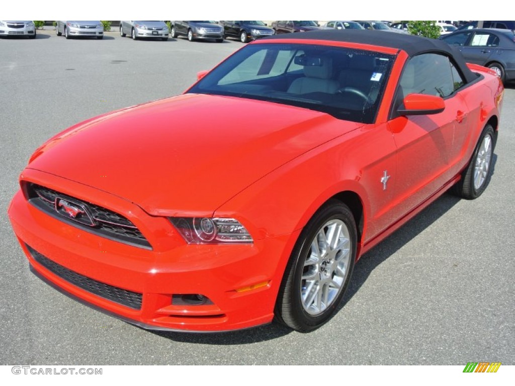2013 Mustang V6 Premium Convertible - Race Red / Stone photo #1