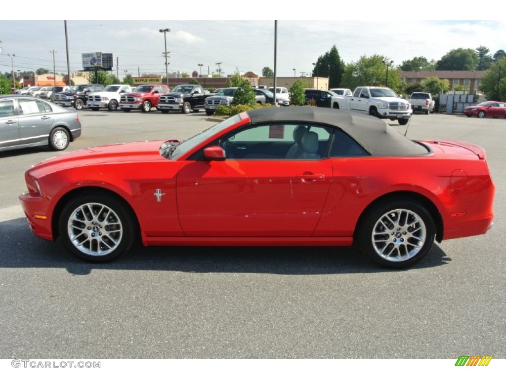 2013 Mustang V6 Premium Convertible - Race Red / Stone photo #3
