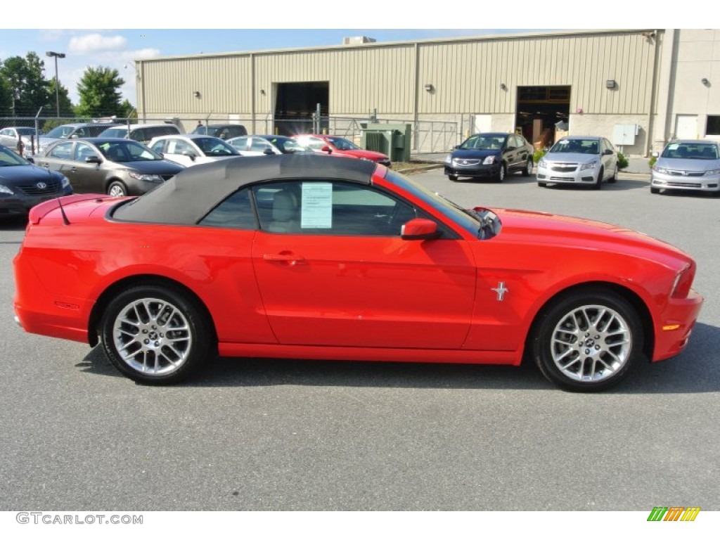 2013 Mustang V6 Premium Convertible - Race Red / Stone photo #6