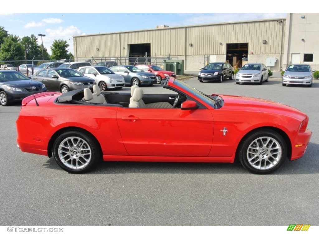 2013 Mustang V6 Premium Convertible - Race Red / Stone photo #22