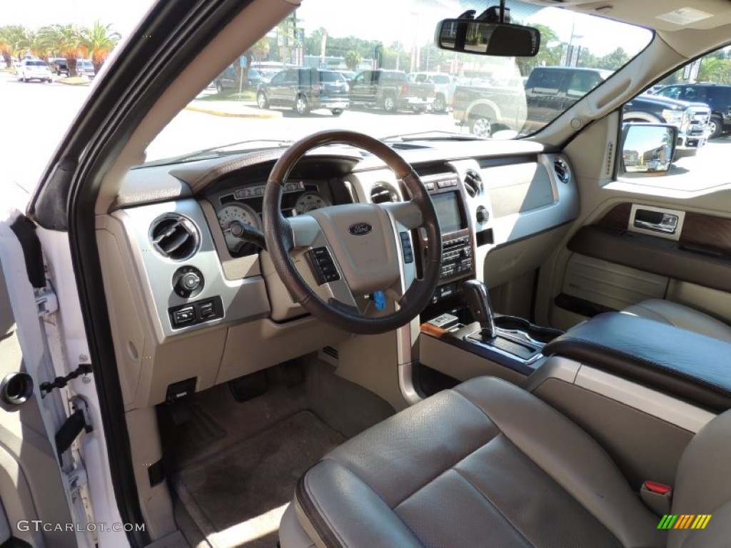 2010 F150 Platinum SuperCrew 4x4 - White Platinum Metallic Tri Coat / Medium Stone Leather/Sienna Brown photo #13