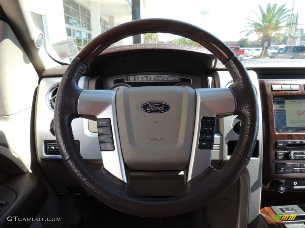 2010 F150 Platinum SuperCrew 4x4 - White Platinum Metallic Tri Coat / Medium Stone Leather/Sienna Brown photo #15