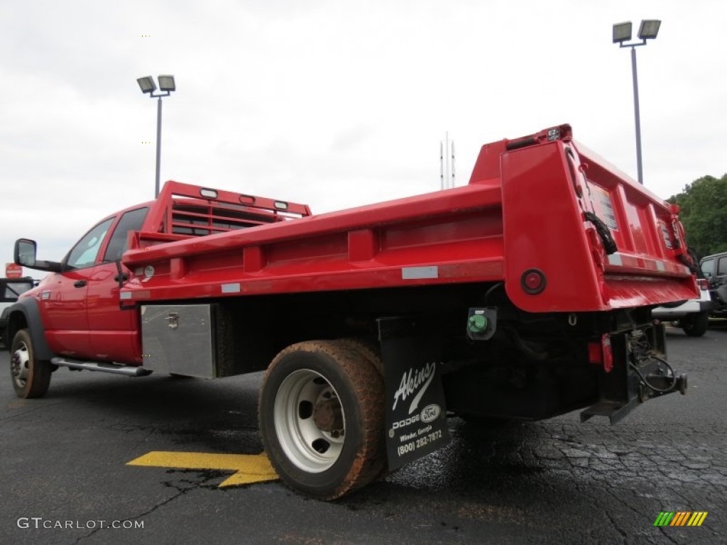 2008 Ram 4500 HD SLT Crew Cab 4x4 Dump Truck - Flame Red / Medium Slate Gray photo #4