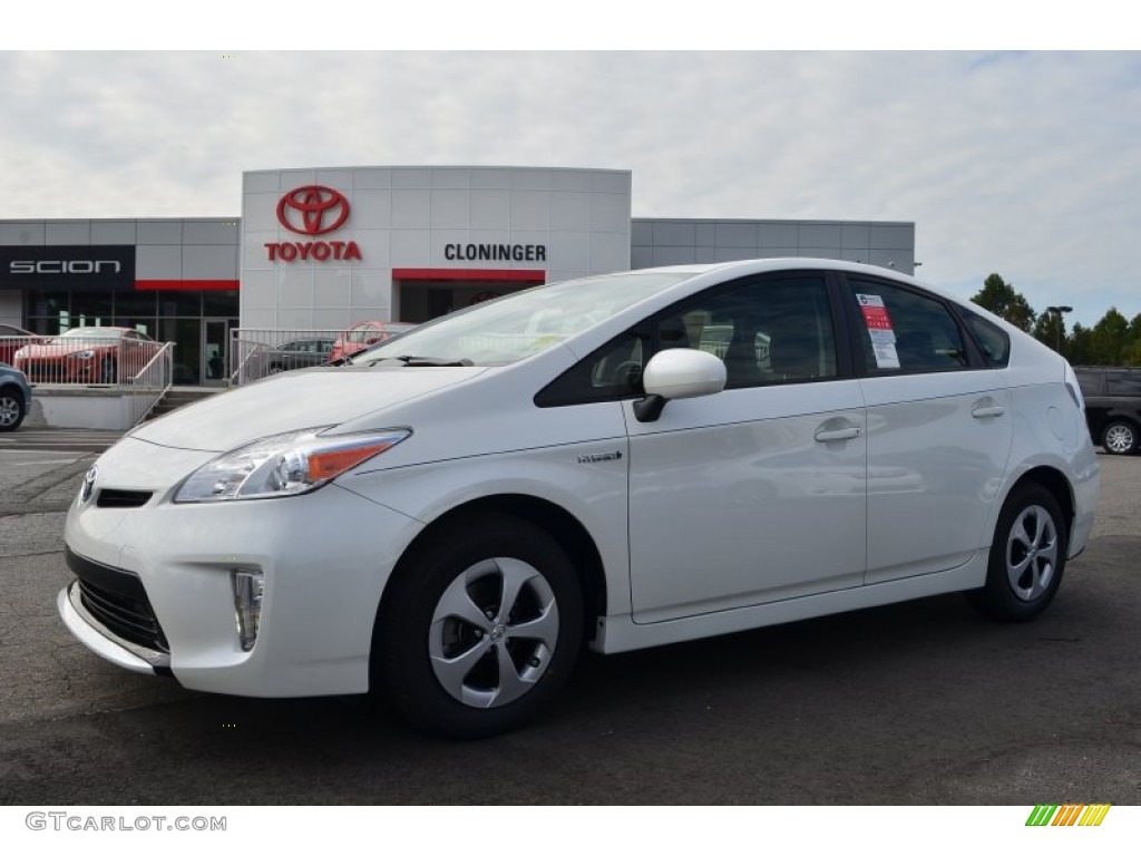 2013 Prius Four Hybrid - Blizzard White Pearl / Dark Gray photo #1