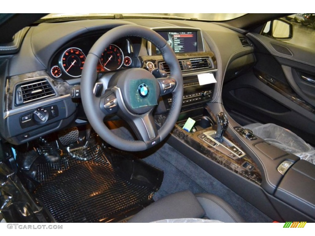 Black Interior 2014 BMW 6 Series 640i Convertible Photo #86169890