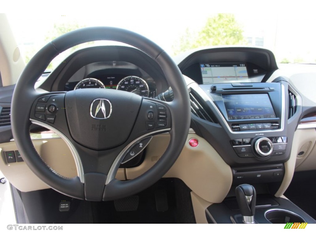 2014 Acura MDX SH-AWD Advance Parchment Steering Wheel Photo #86170187