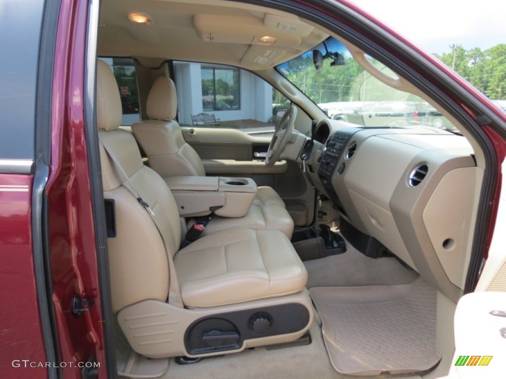 2005 F150 XLT SuperCab 4x4 - Dark Toreador Red Metallic / Tan photo #17