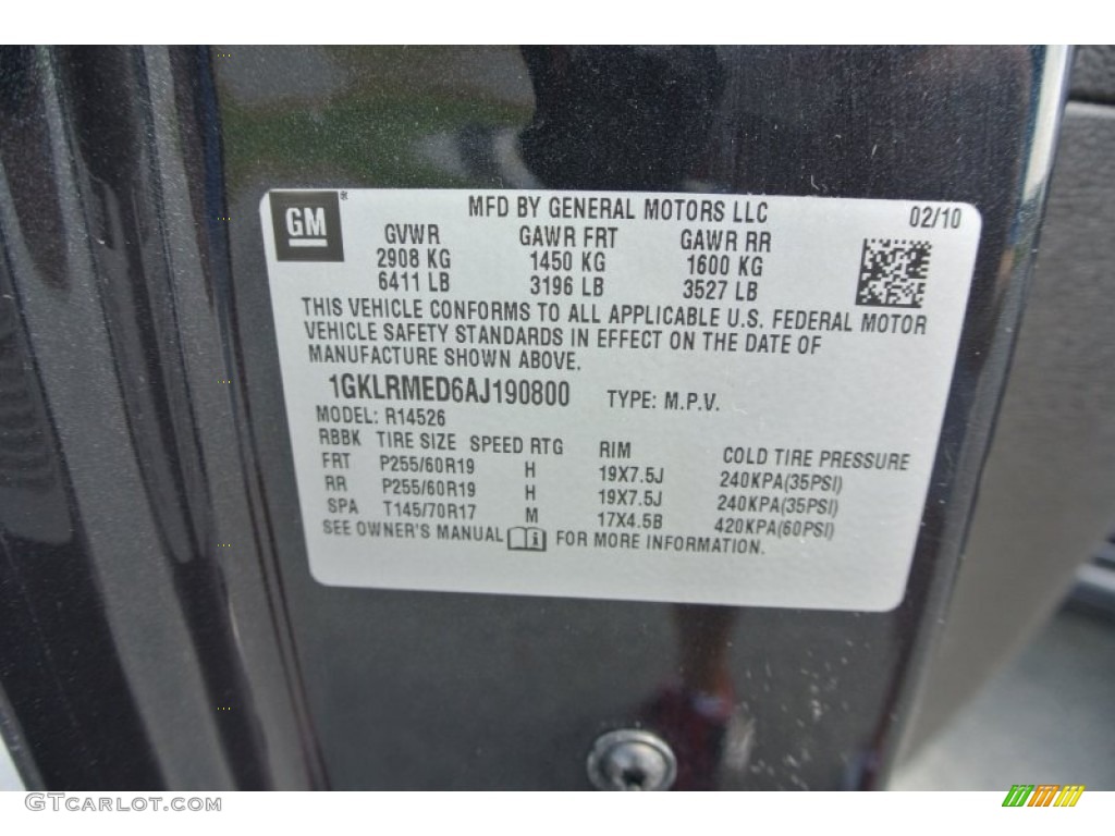 2010 Acadia SLT - Carbon Black Metallic / Ebony photo #7