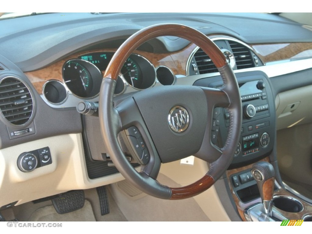 2011 Buick Enclave CXL Cashmere/Cocoa Steering Wheel Photo #86177630