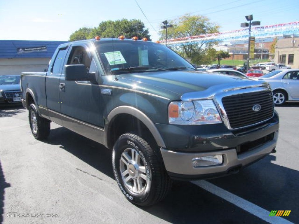 2005 F150 Lariat SuperCab 4x4 - Aspen Green Metallic / Tan photo #8