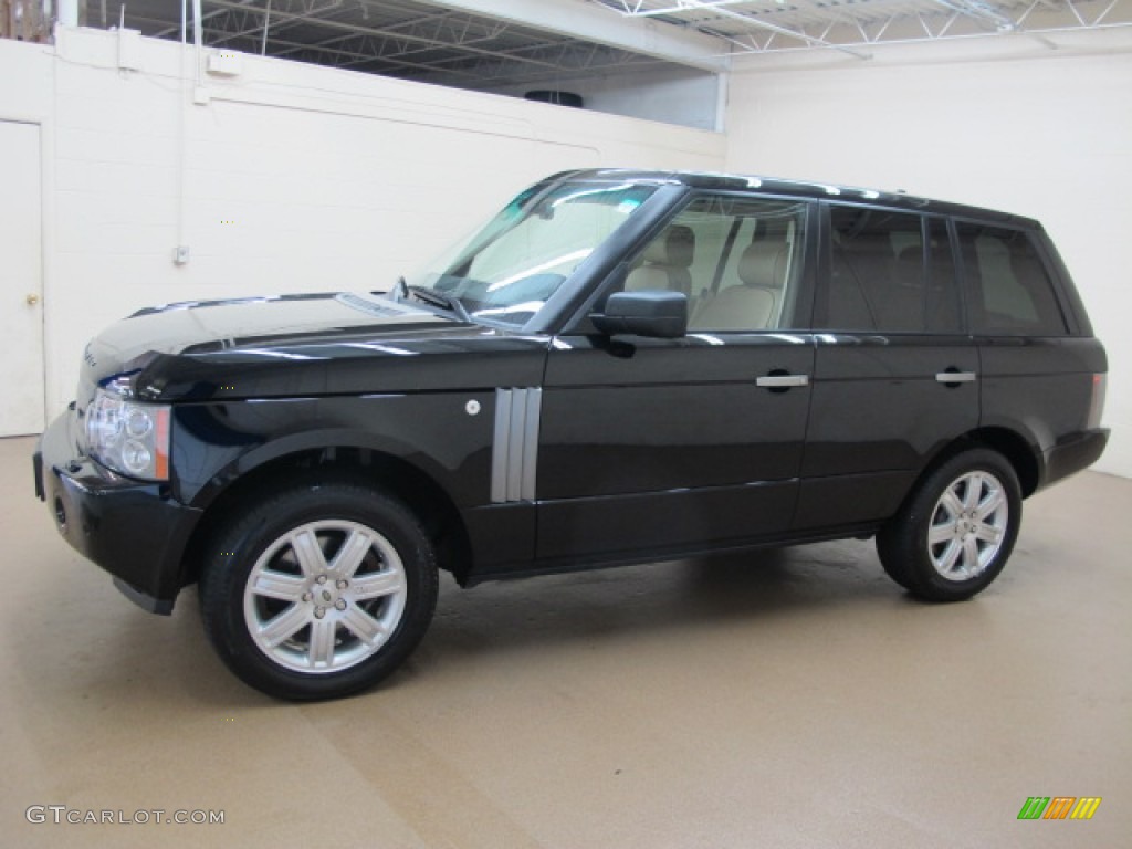 2008 Range Rover V8 HSE - Java Black Pearlescent / Sand photo #5