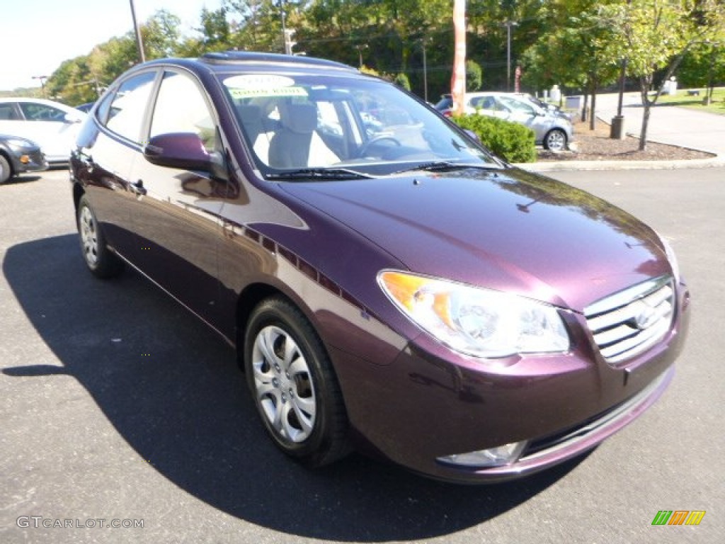 2009 Elantra GLS Sedan - Purple Rain / Beige photo #6