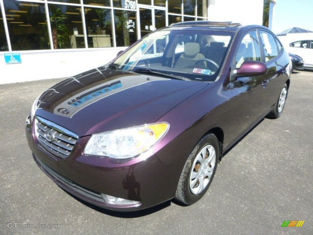 2009 Elantra GLS Sedan - Purple Rain / Beige photo #8