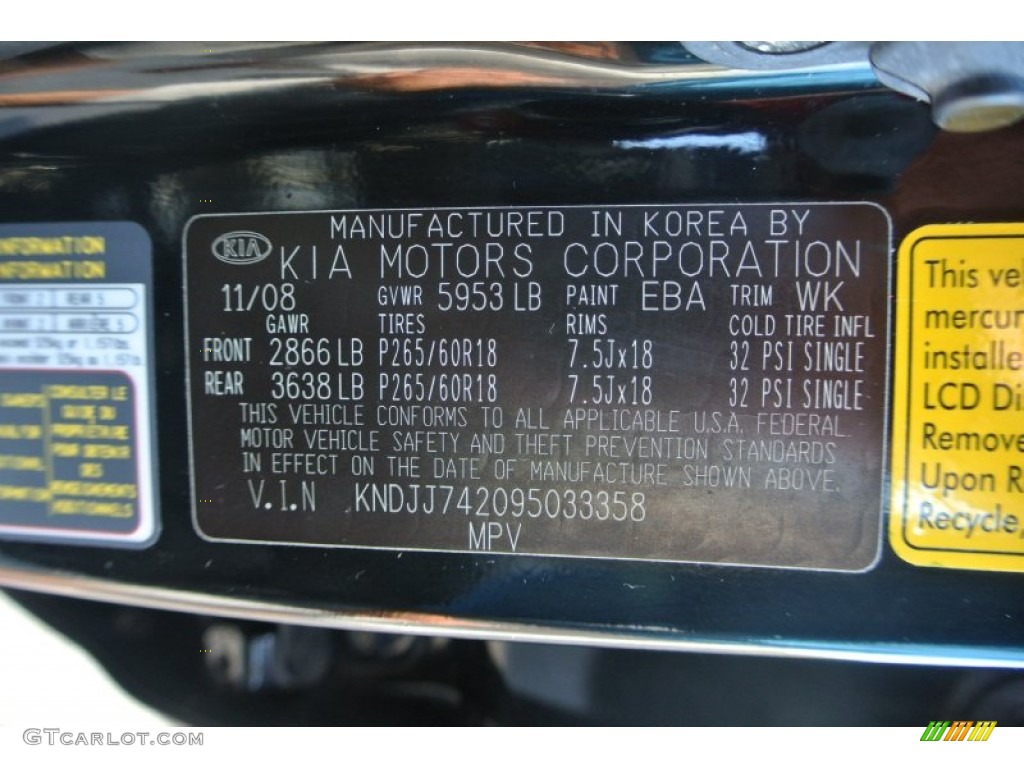 2009 Borrego Color Code EBA for Ebony Black Photo #86185364