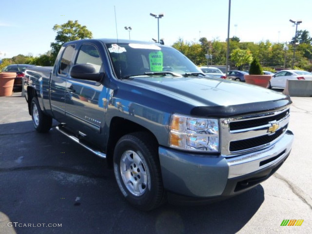 2010 Silverado 1500 LT Extended Cab 4x4 - Blue Granite Metallic / Ebony photo #7