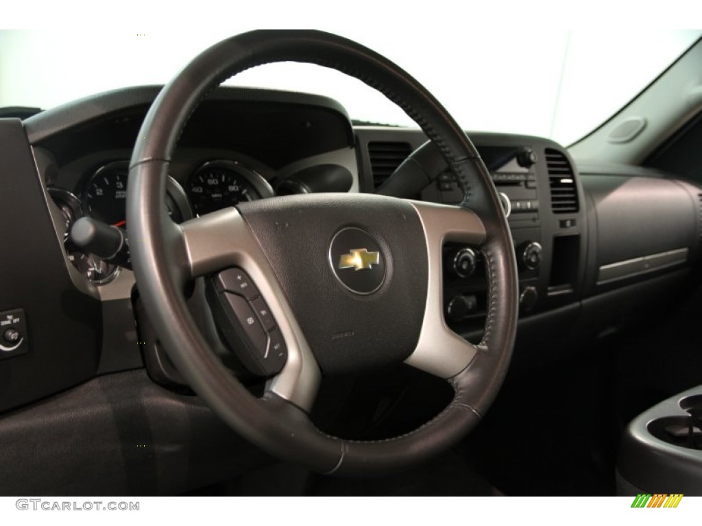 2013 Chevrolet Silverado 1500 LT Extended Cab 4x4 Ebony Steering Wheel Photo #86189981